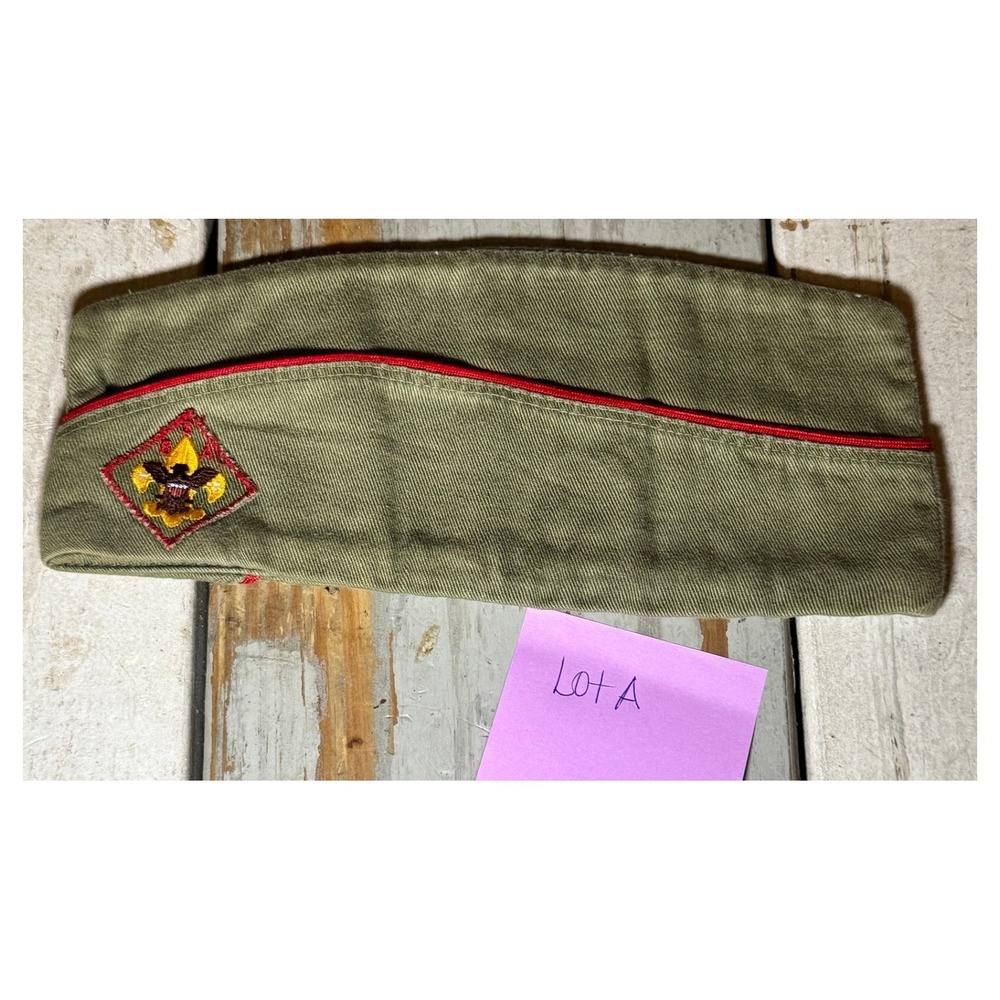 Vintage Boy Scouts of America BSA Garrison Cap Red Piping 60s-70s Size 7-7 1/8 A